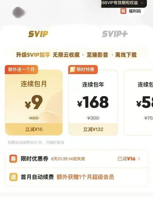 夸克会员多少钱