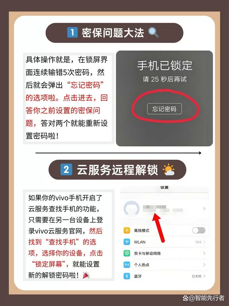 vo手机忘记密码怎么解开