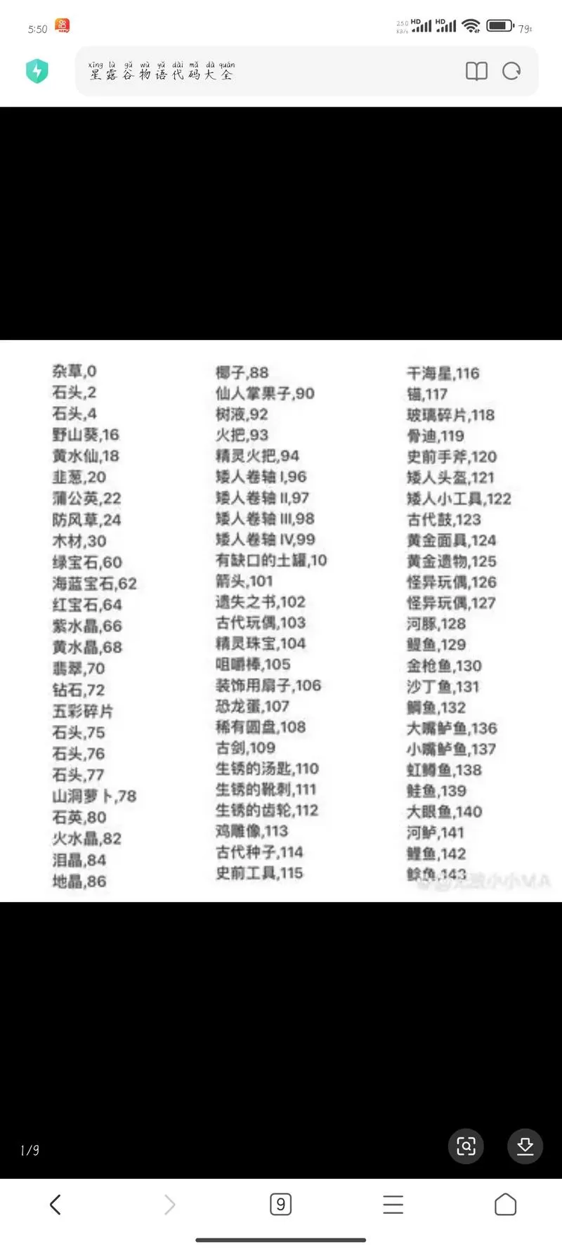 星露谷物语物品代码