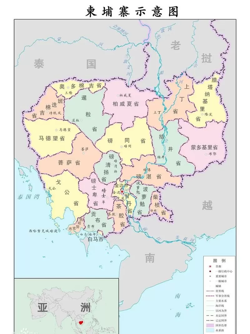 柬埔寨地图中文版地图电子版