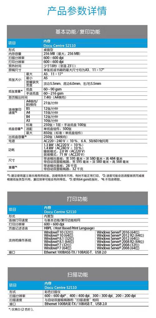 富士施乐s2110说明书辅助工具
