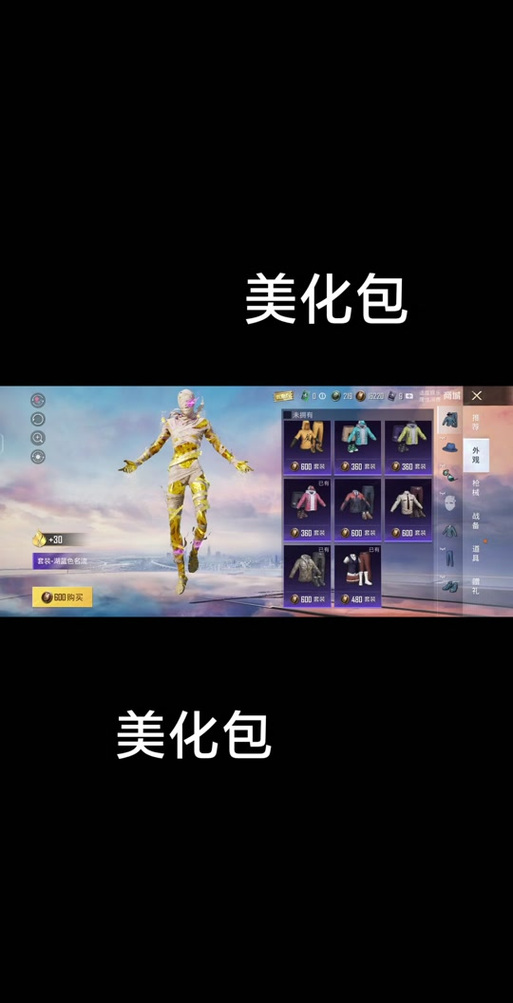 美化包和平精英免费2023黑色版免墙版