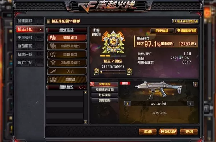 cf排位枪王4之后是什么段位