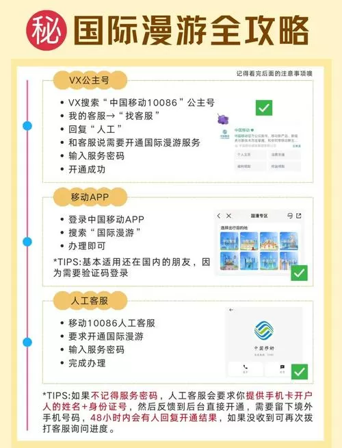 手机如何打开国际漫游功能