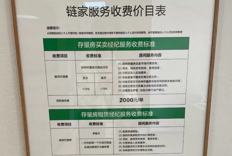 租房房屋中介费收取标准