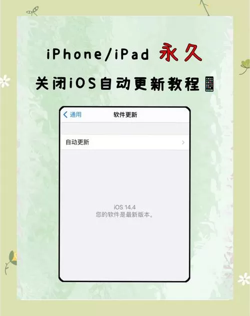 iphone关闭系统自动更新