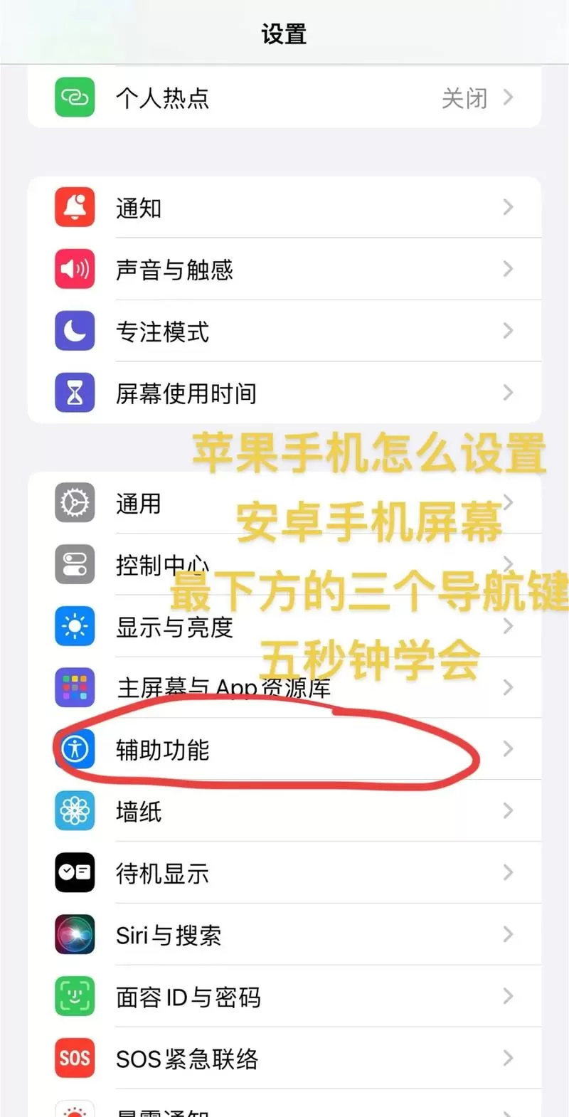 苹果手机三键导航怎么设置
