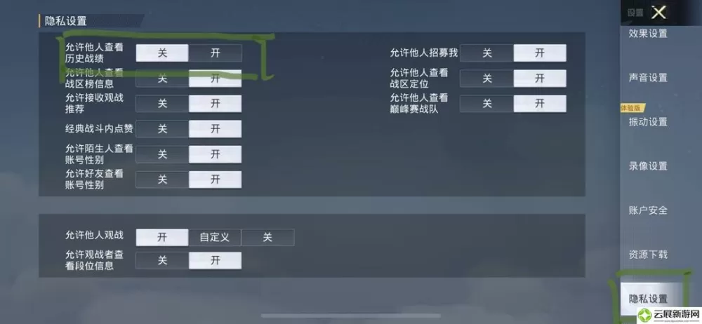 和平精英隐藏历史战绩怎么查看