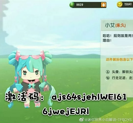 迷你世界小艾的激活码
