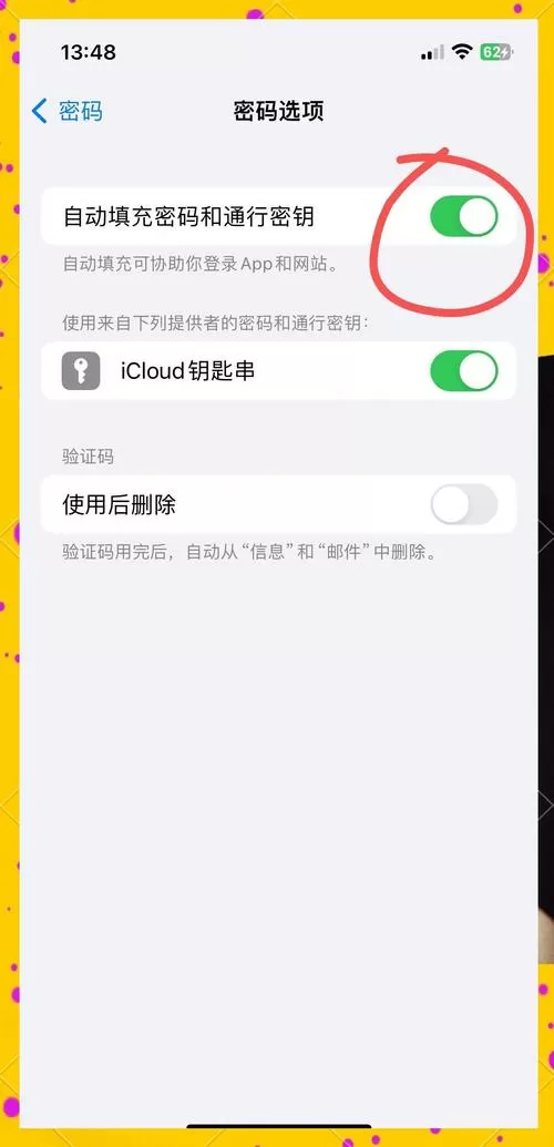 苹果短信验证码自动填充怎么设置