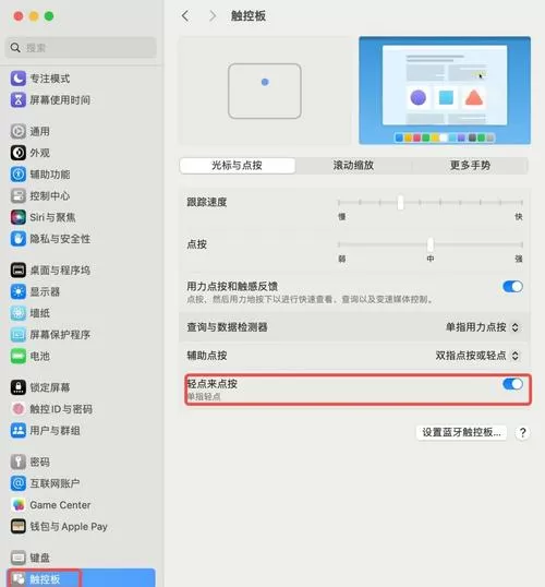 苹果电脑怎么设置触控板