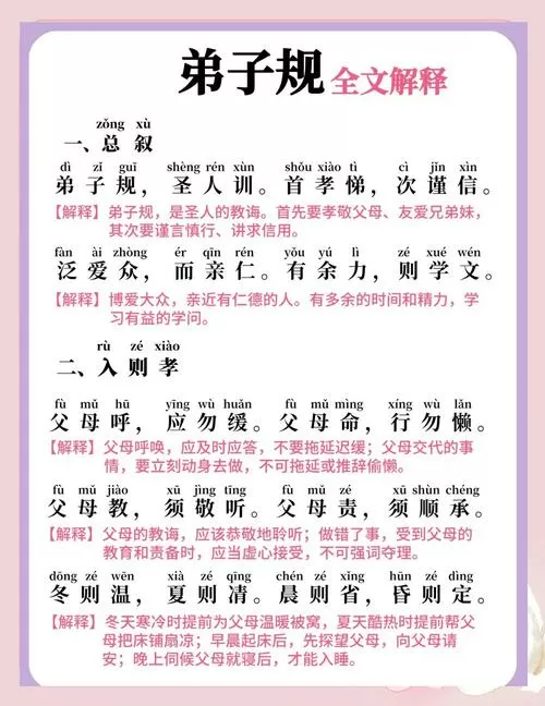 弟子规全文及解释