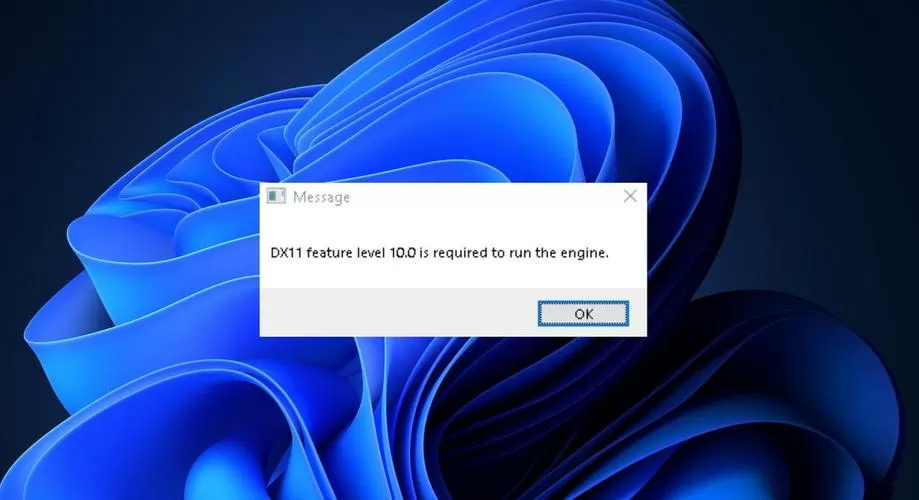 运行发动机需要DX11功能级别10.0