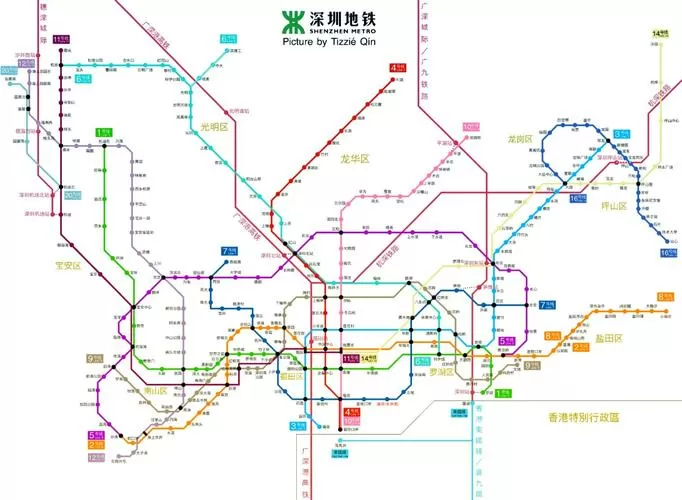 深圳市轨道运营线路网络图2024
