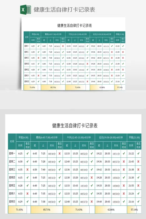 健康打卡记录表