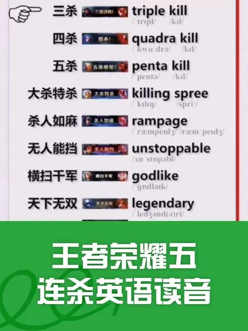 王者荣耀所有击杀语音