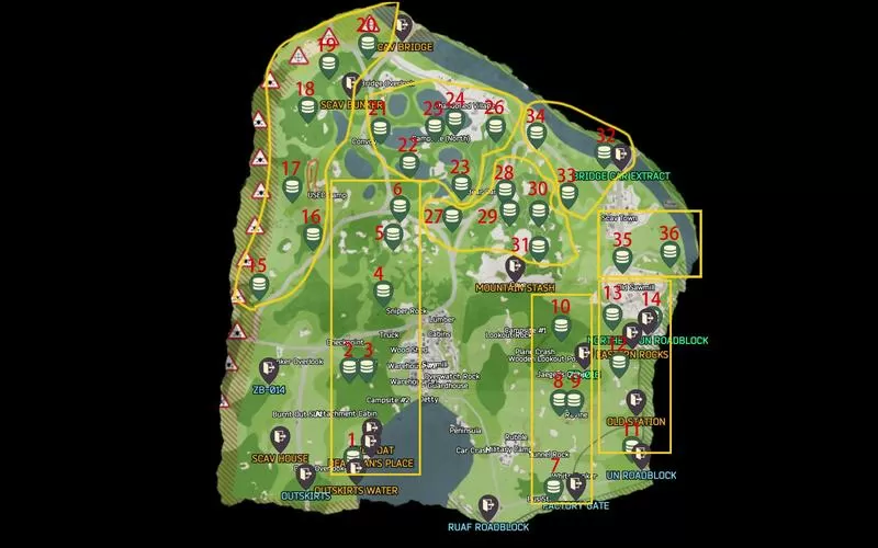 逃离塔科夫森林任务地图