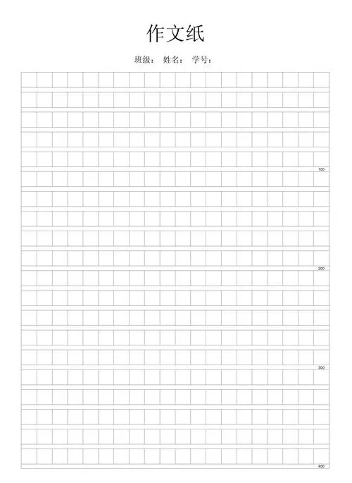 小学作文纸400字模板