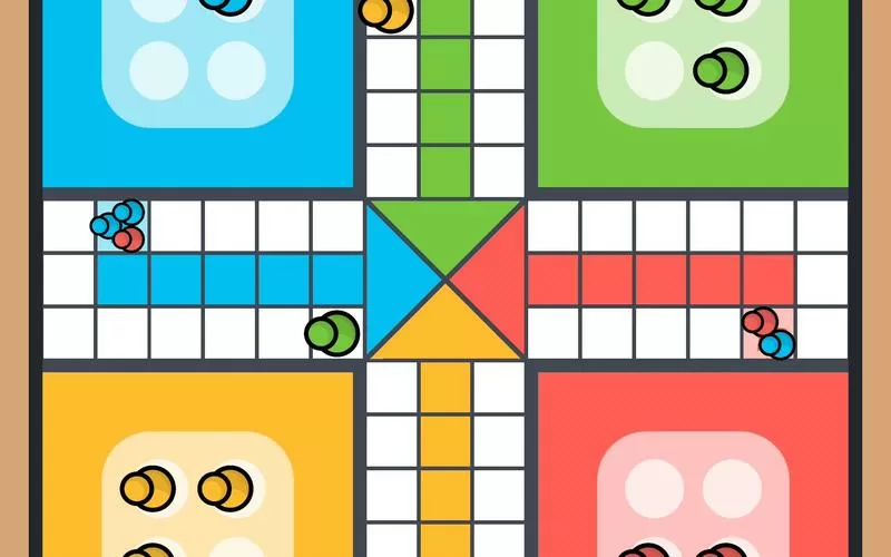 四人玩耍的飞行棋游戏