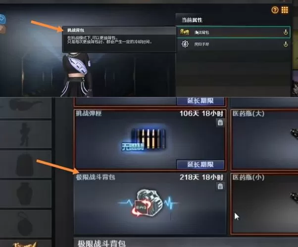 cf挑战怎么随意换背包