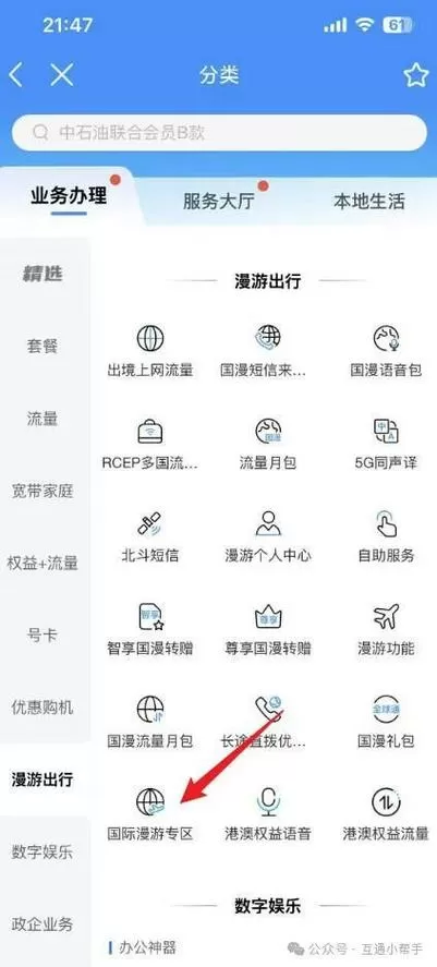 手机开通国际漫游设置在哪里截图