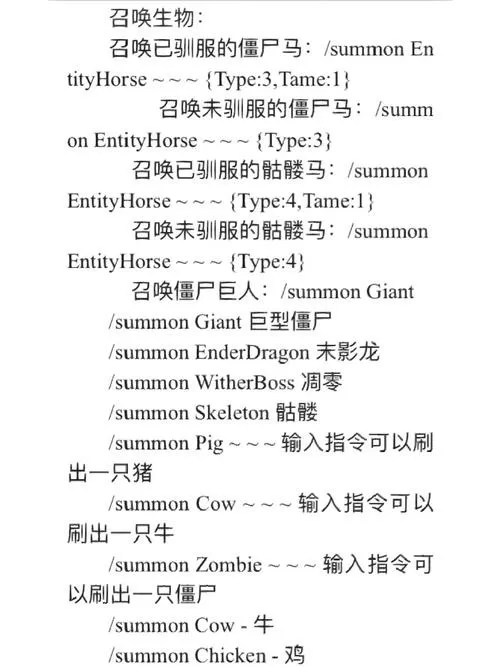 mc召唤假人指令