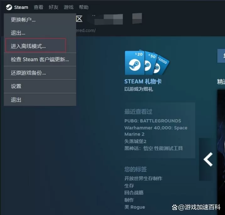 steam怎么关闭离线状态图标