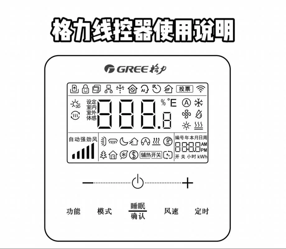 格力空调控制面板符号图案大全