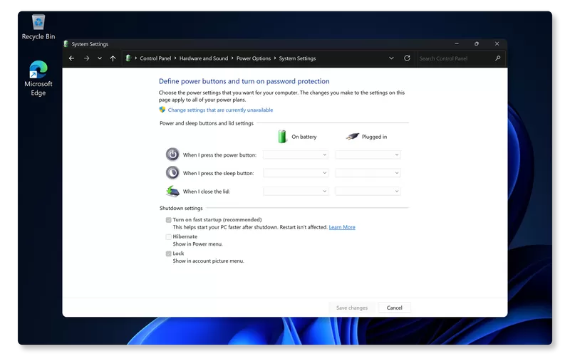 win10没有快速启动选项