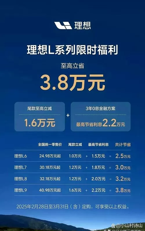 理想价格2025价目表