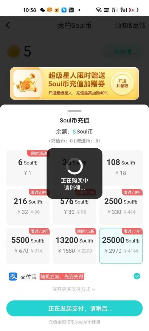 soul怎么充值soul币