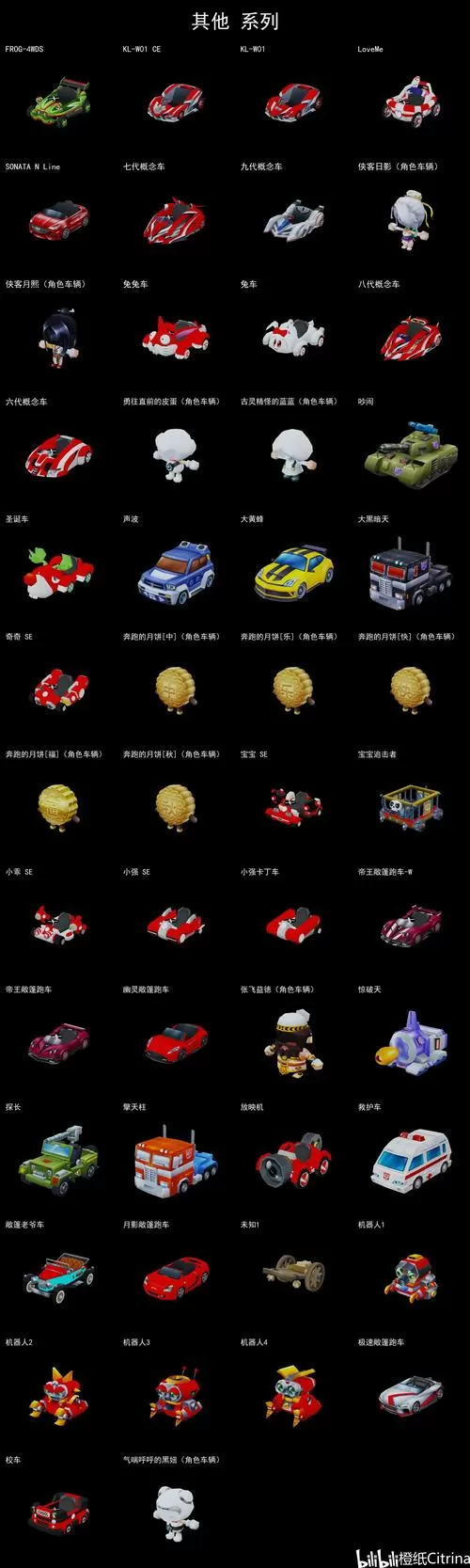 跑跑卡丁车全车9代图鉴