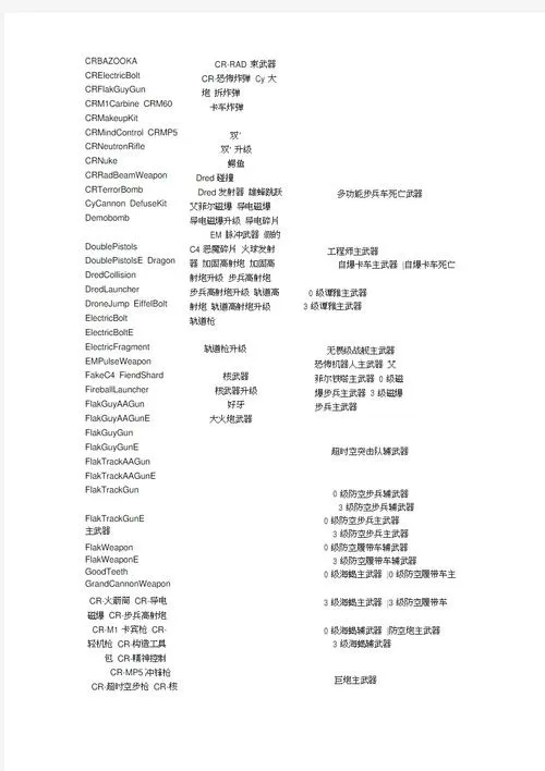 红警2武器代码及修改