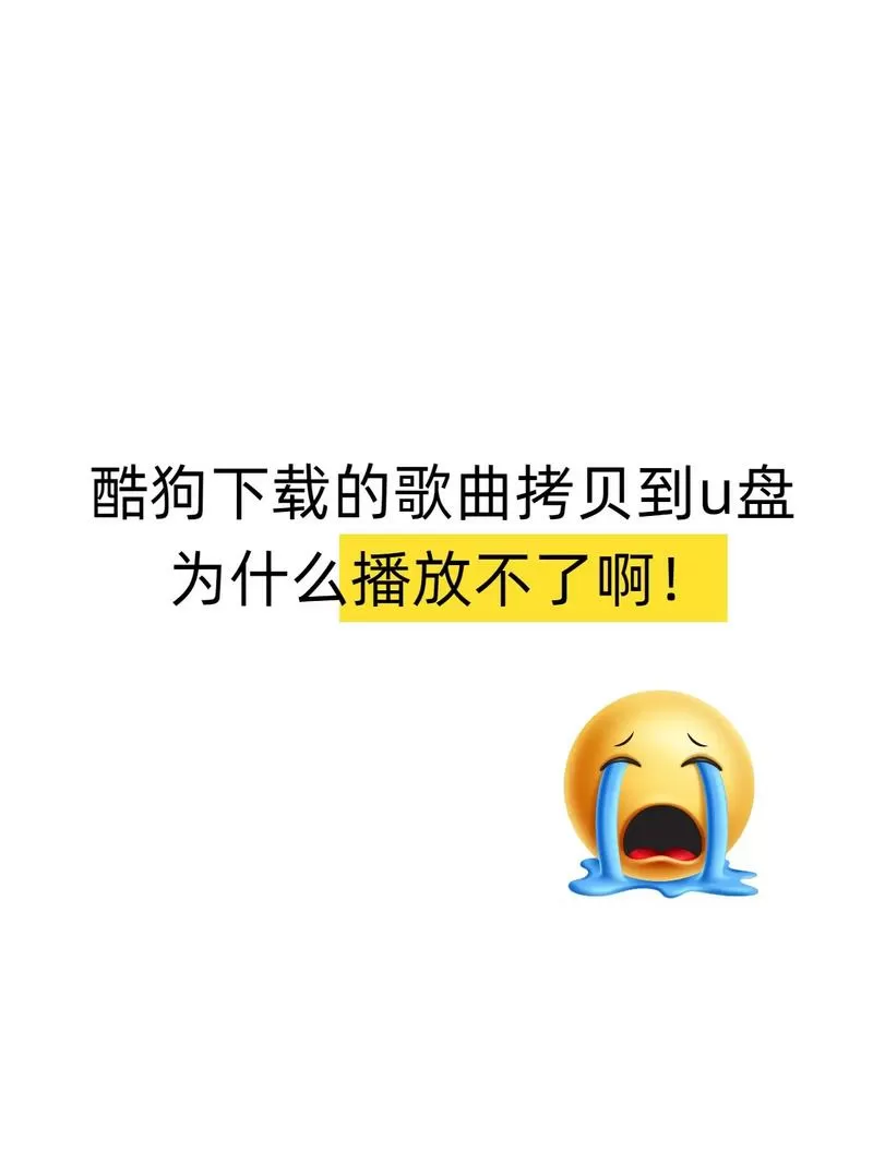 酷狗下载到U盘的歌听不了