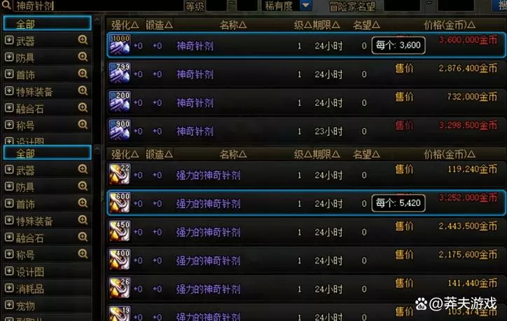 dnf金币比价