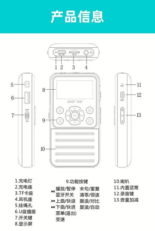 先科车载mp3说明书