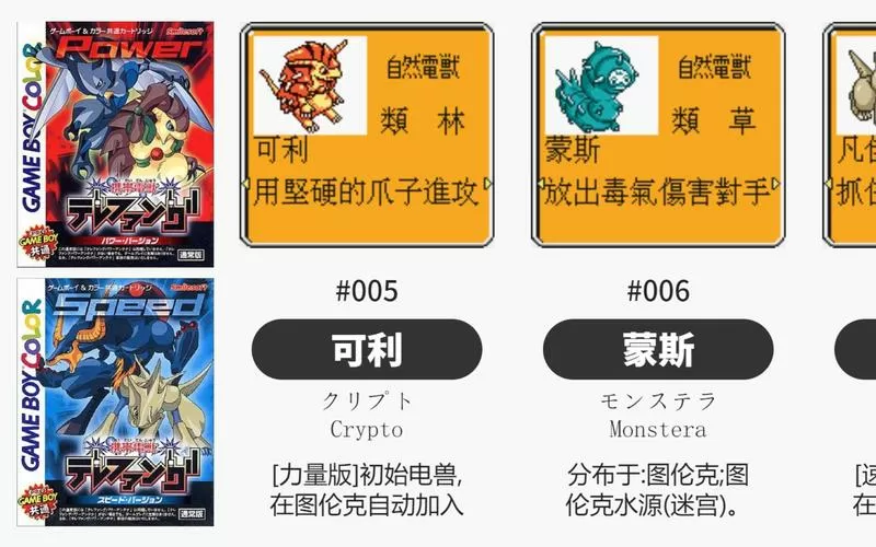 携带电兽可利进化表