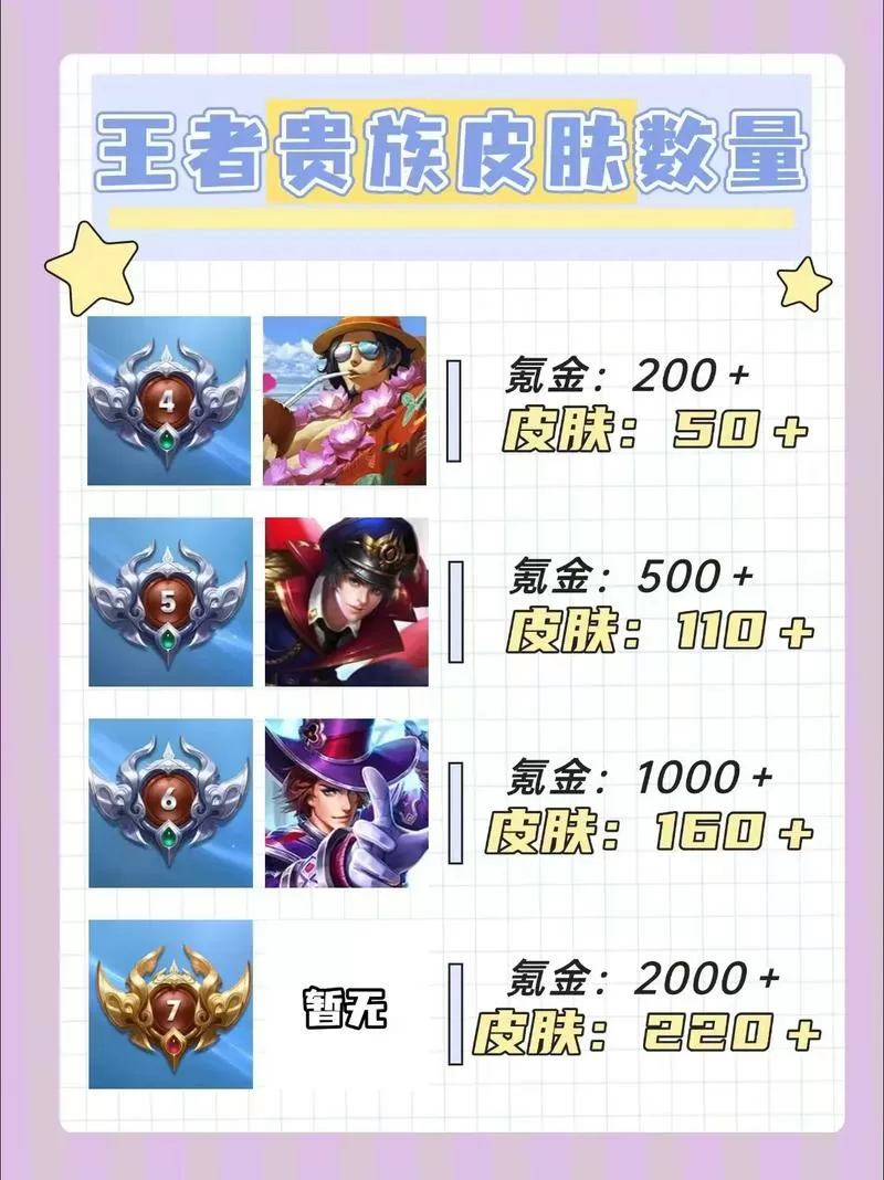 王者荣耀皮肤等级