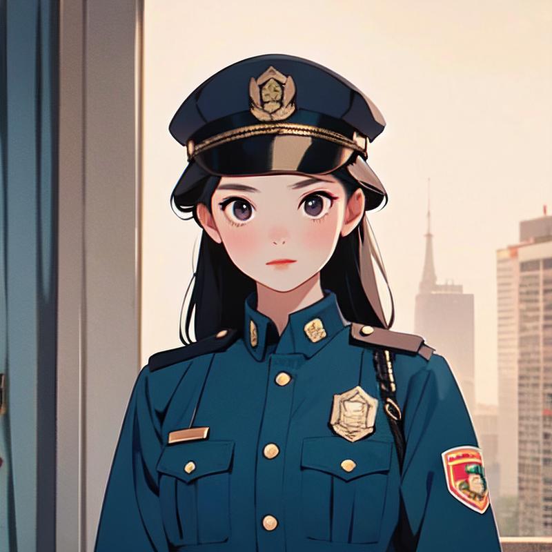 动漫女孩警察图标