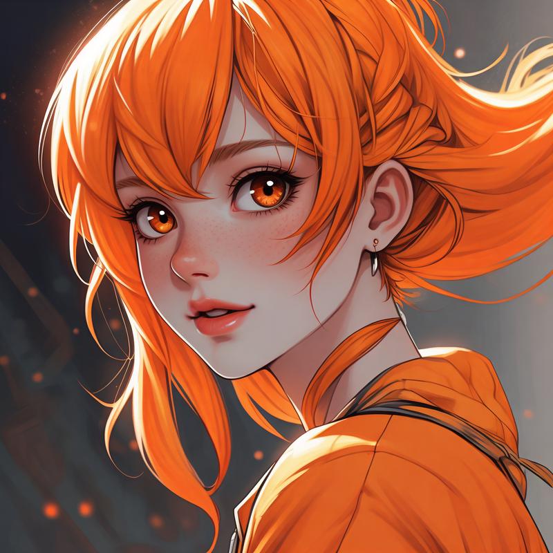 动漫美女橙色版