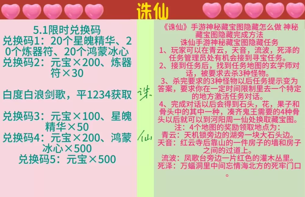 诛仙神秘藏宝图隐藏任务怎么做