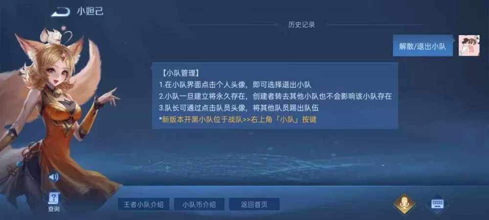 小队功能关闭怎么退出小队