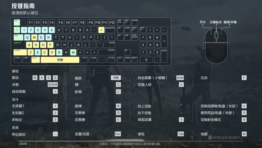 和平精英电脑键盘按键功能图解