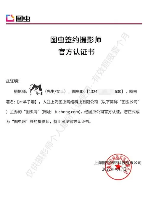 视觉中国签约摄影师有证书吗
