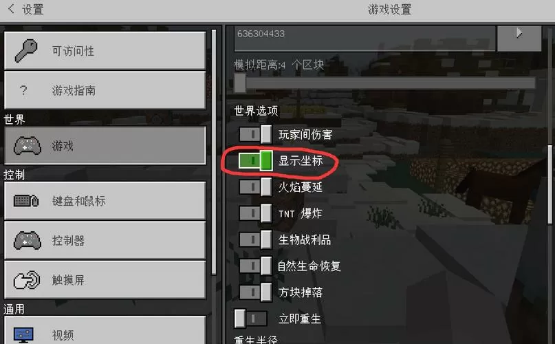 我的世界国际版怎么显示坐标