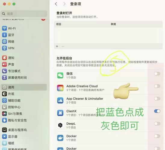 苹果电脑怎么关掉开机启动项
