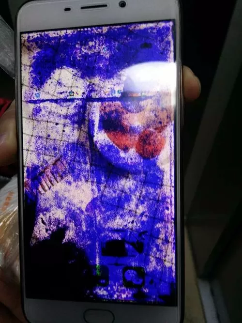 手机摔了一下屏幕有蓝色的点