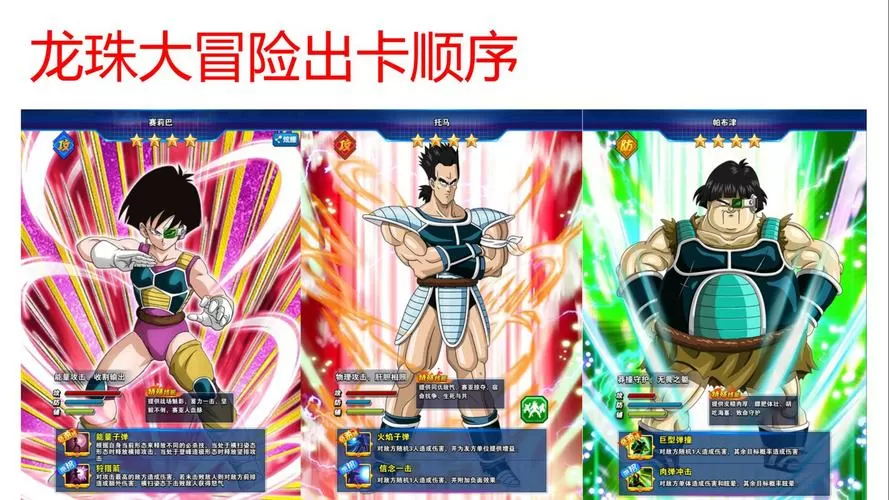 龙珠大冒险全人物卡片位置