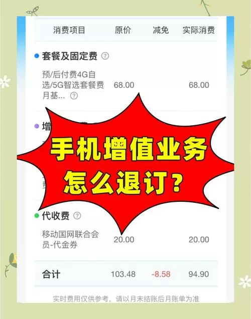 增值业务退订对套餐有影响吗