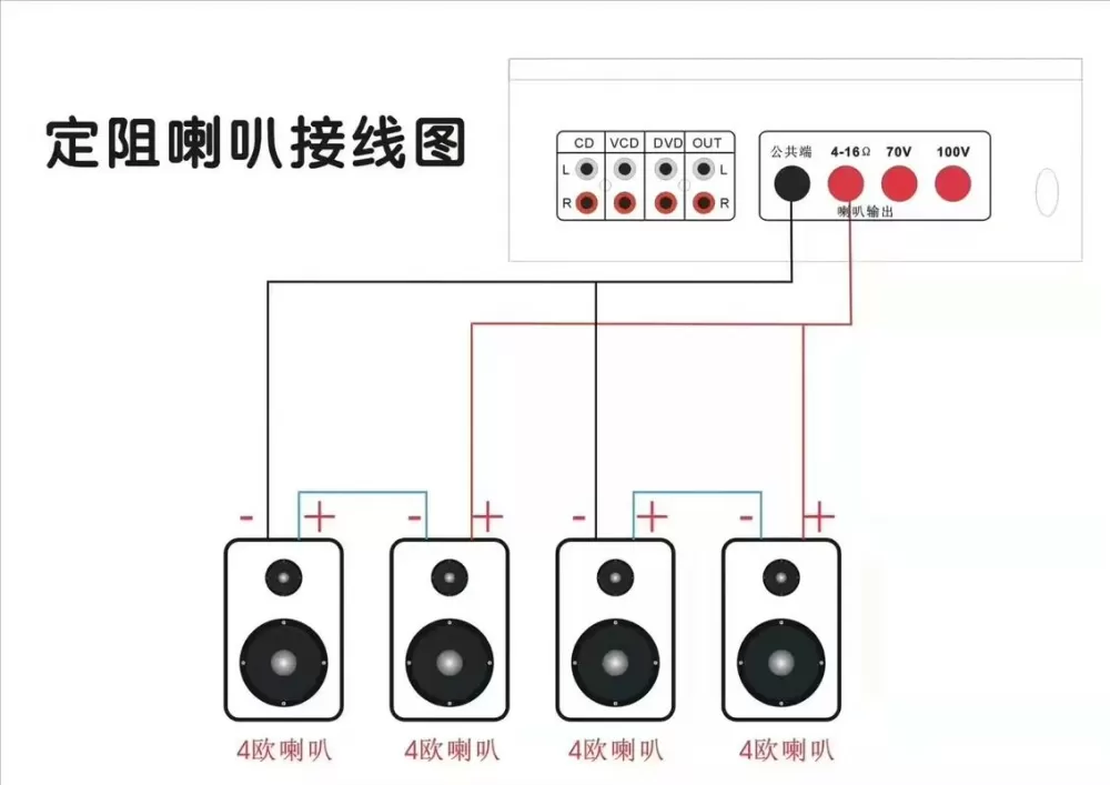 多个喇叭怎么接线图解
